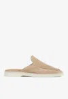 Aurélien Lady Yacht Suede Flat Mules In Brown