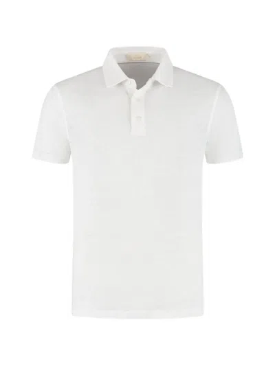 Aurélien Linen Polo Shirt In White