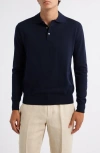 Aurélien Long Sleeve Cashwool® Polo Sweater In Multi