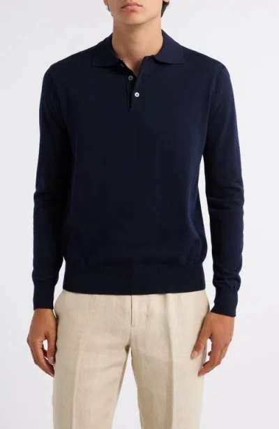 Aurélien Long Sleeve Cashwool® Polo Sweater In Multi