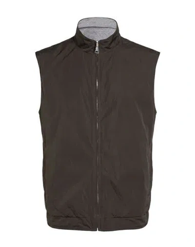 Aurélien Man Vest Charcoal Size S Recycled Polyester In Brown