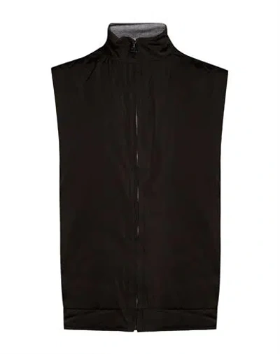 Aurélien Man Vest Military Green Size M Recycled Polyester, Cotton, Cashmere In Black