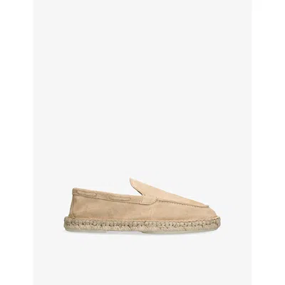 Aurélien Mens Beige Beachside Suede And Jute Loafers Eur 44 / 10 Uk In Neutral
