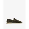 Aurélien Mens Khaki Yacht Suede Loafers In Brown