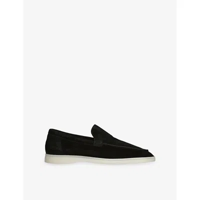 Aurélien Mens Blk/white Yacht Suede Loafers Eur 43 / 9 Uk In Black