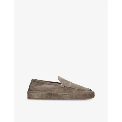 Aurélien Mens Grey Voyager Suede Loafers Eur 40 / 6 Uk In Gray