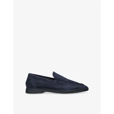 Aurélien Mens Navy Yacht Suede Loafers Eur 42 / 8 Uk In Blue