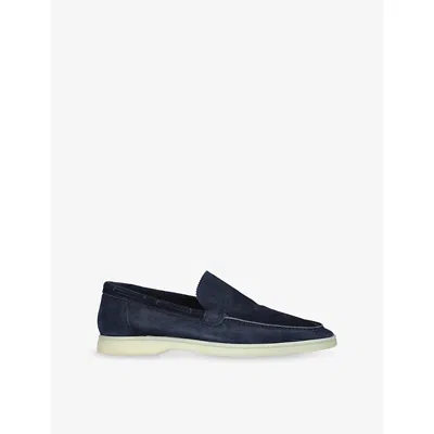 Aurélien Mens Navy Yacht Suede Loafers Eur 45 / 11 Uk