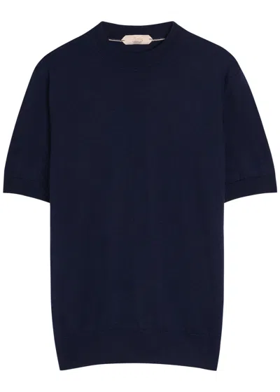 Aurélien Merino Wool Polo Shirt In Blue