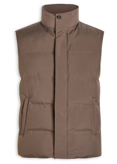 Aurélien Quilted Shell Gilet In Brown