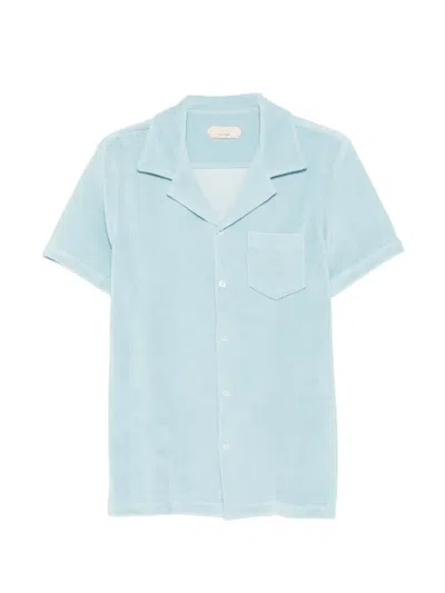 Aurélien Resort Terry-cloth Shirt In Blue