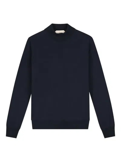 Aurélien Roll-neck Cashwool Pullover In Blue