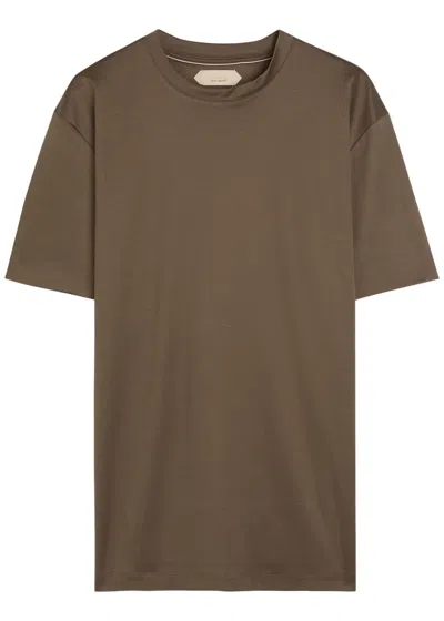 Aurélien Satin-jersey T-shirt In Brown