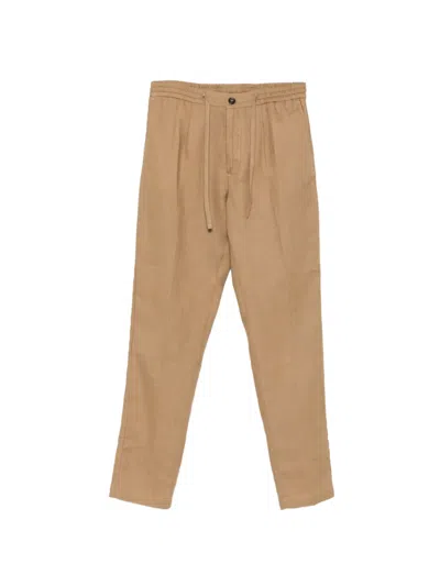 Aurélien Seaside Drawstring-waist Trousers In Brown