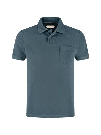 Aurélien Short-sleeve Chest-pocket Polo Shirt In Blue