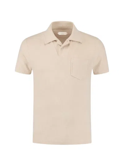 Aurélien Terry Short-sleeve Polo Shirt In Nude