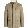 Aurélien Water Resistant Wool & Cashmere Field Jacket In Brown