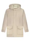 Aurélien Wintertime Hooded Parka In Neutral