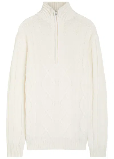 Aurélien Wintertime Wool And Cashmere-blend Jumper In White