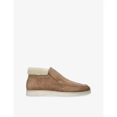Aurélien Womens City Lined Suede Loafers Beige Comb Eur 40 / 7 Uk