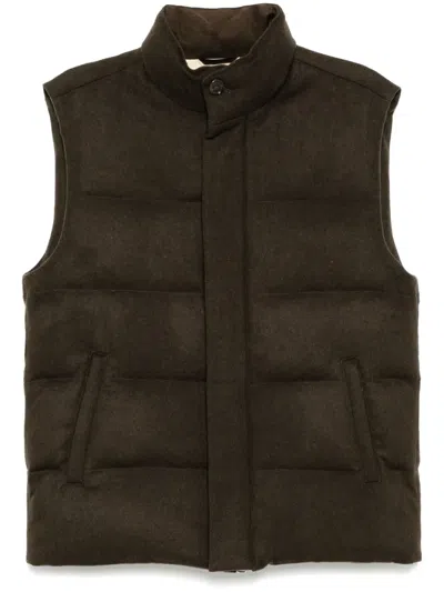 Aurélien Wool Body Warmer Jacke In Braun