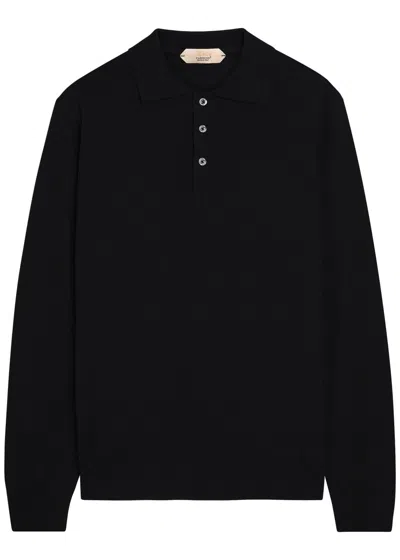 Aurélien Wool Polo Shirt In Black
