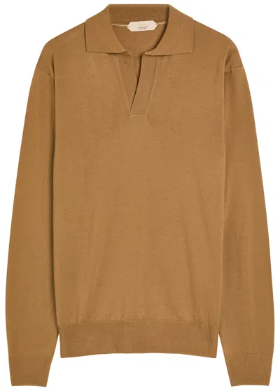 Aurélien Wool Polo Shirt In Brown