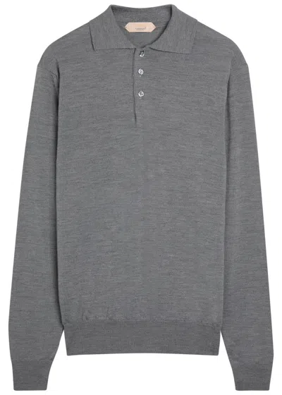 Aurélien Wool Polo Shirt In Gray