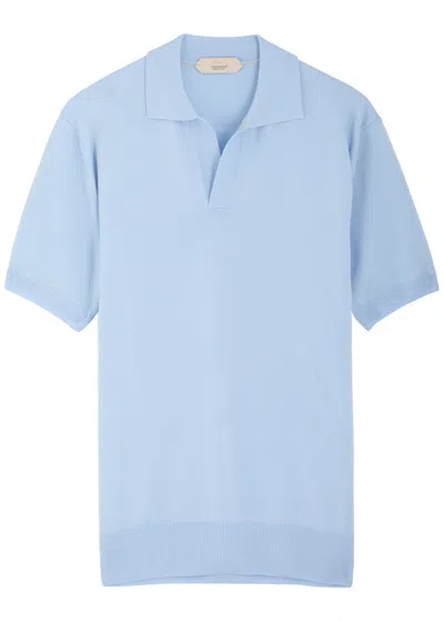 Aurélien Wool Polo Shirt In Light Blue