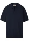 Aurélien Wool Polo Shirt In Navy