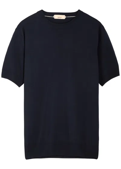 Aurélien Wool T-shirt In Navy