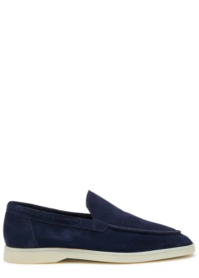Aurélien Yacht Suede Loafers In Navy