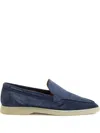 Aurélien Yatch Suede Scallop-edge Loafers In Blue