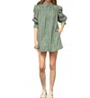Aureum Anne Striped Mini Shirt Dress In Green In Green