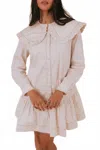 Aureum Ava Ruffled Collar Mini Shirt Dress In Ivory In Multi