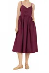 Aureum Berry Midi Dress In Wine In Burgundy