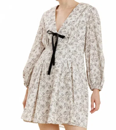 Aureum Blakely Mini Dress In Ivory In Gray