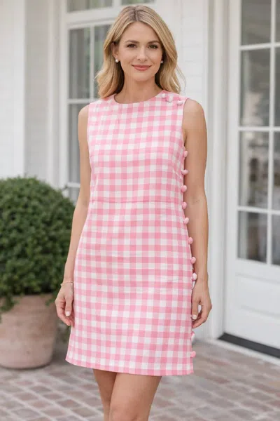 Aureum Blushing Gingham Dress In Pink