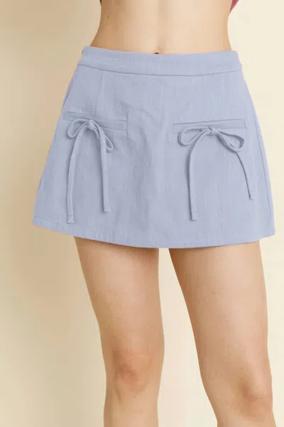 Aureum Bow Trim Skort In Blue