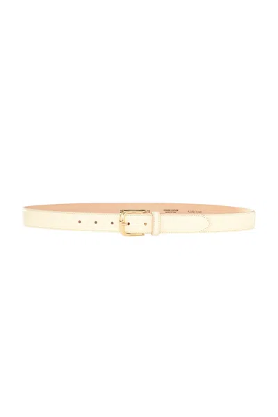 Aureum Buckle Belt In Butter Yellow & Gold