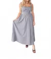 Aureum Checkmate Corset Maxi Dress In Black/ White In Gray