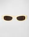 Aureum Collective Como Twisted Acetate Oval Sunglasses In Cream