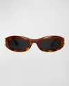 AUREUM COLLECTIVE COMO TWISTED ACETATE OVAL SUNGLASSES