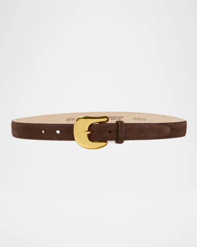 Aureum Collective Leather Belt W/ Golden Hardware