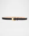 Aureum Collective Leather Belt W/ Golden Hardware In Black