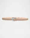 Aureum Collective Leather Belt W/ Golden Hardware In Etain