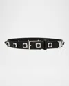 Aureum Collective No. 2 Onyx Studded Leather Belt In Multi