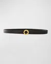 AUREUM COLLECTIVE NO. 1 LEATHER BELT WITH ABSTRACT BUCKLE