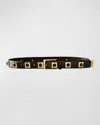 AUREUM COLLECTIVE NO. 2 ONYX STUDDED LEATHER BELT