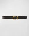 Aureum Collective No. 3 French Rope Buckled Leather Belt In Black Gold